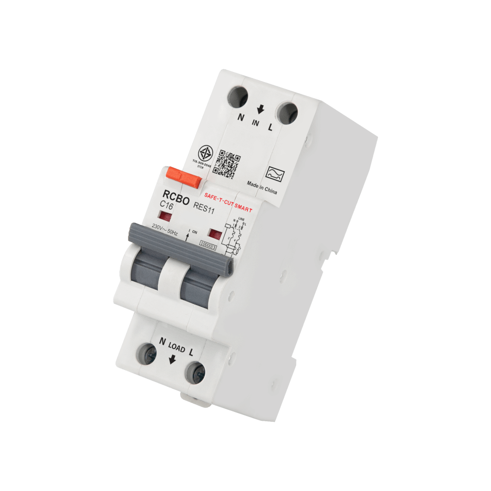 เบรกเกอร์กันไฟดูด 16 แอมป์ 2 โพล เซฟ-ที-คัทสมาร์ท RES11 (TYPE A) สีขาว_1